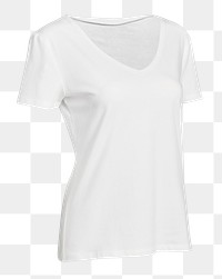 Women&#39;s white t-shirt png mockup