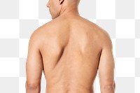 Png man's naked back rear view