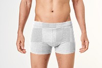 Man in boxer shorts png underwear mockup