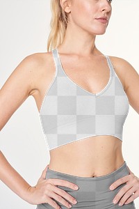 Png sports bra mockup for women