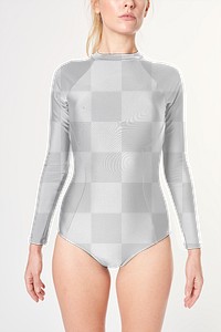 PNG long sleeved swimsuit mockup