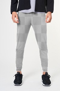 Png men's gray jogger pants mockup