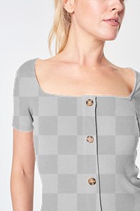 Women&#39;s png buttoned dress mockup