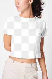 Png women&#39;s cropped tee mockup