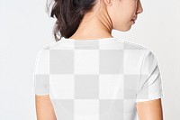 Woman in a png white tee mockup