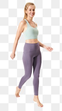 Women's leggings and sports bra png active wear mockup