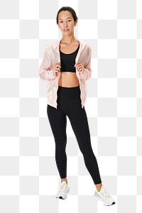 Active woman in sports outfit png mockup