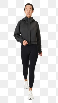 Active woman in sports outfit png mockup