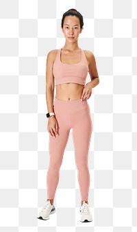 Png women's yoga outfit mockup active wear