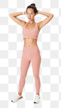 Women's leggings and sports bra png active wear mockup