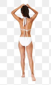 Women's white bikini png mockup