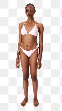 Black woman in a bikini mockup png
