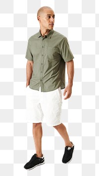 Man in a sage green shirt png