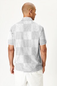Men's collared shirt png rear view 