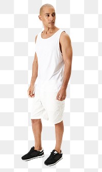 PNG man in a white tank top