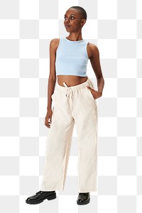 Png black woman in crop top mockup