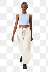 Png black woman in crop top mockup