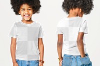 Boy's t-shirt png mockup in studio