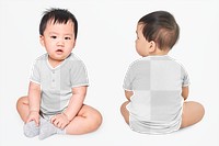 Png baby&#39;s clothing mockup in studio