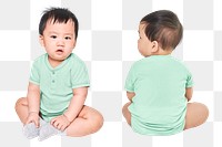 Png casual baby mockup in studio