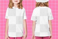 Girl&#39;s casual t shirt png mockup front and back