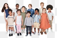 Kid&#39;s casual outfits png mockup full body
