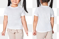 Girl in white t shirt png mockup studio shot