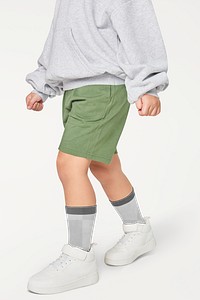 Kid png mockup socks with white sneakers studio shot