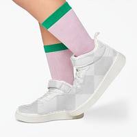 Kid png sneakers mockup kid fashion