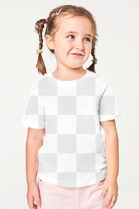 Girl's wearing t-shirt png mockup