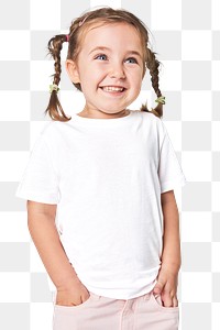 Girl in white t shirt png mockup studio shot