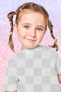 Girl in t shirt png mockup studio shoot