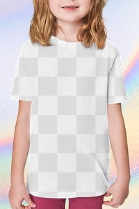 Girl in t shirt png mockup studio shoot