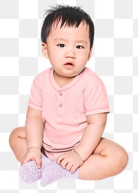 Png baby's clothing mockup in studio