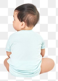 Png baby mockup sitting in studio