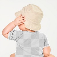 Baby wearing png shirt mockup transparent