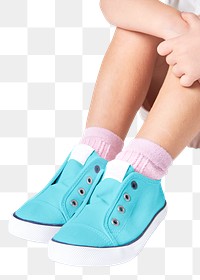 Girl png blue sneakers mockup kid fashion