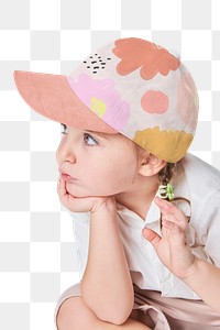 Girl's wearing cap png mockup