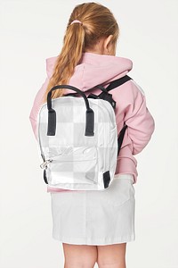 Girl&#39;s school bag png mockup