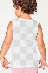 Girl's png tank top mockup in studio