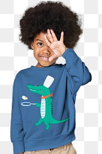 Black boy wearing sweater png mockup