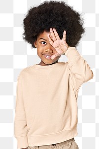 Black boy wearing sweater png mockup