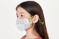 Girl's face mask png mockup