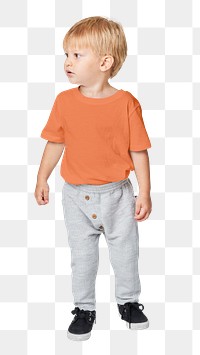 Png kid's tee with sweat pants mockup fullbody