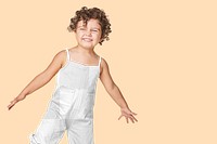 Girl's sleeveless jumpsuit mockup png