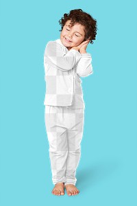 Fullbody apparel sleepwear png mockup kid fashion studio shot