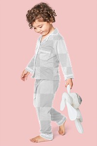 Kid's pajamas mockup png in studio