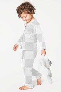 Kid's pajamas mockup png in studio