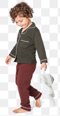 Girl's two tone pajamas mockup png in studio