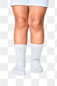 Kid's white socks mockup png in studio